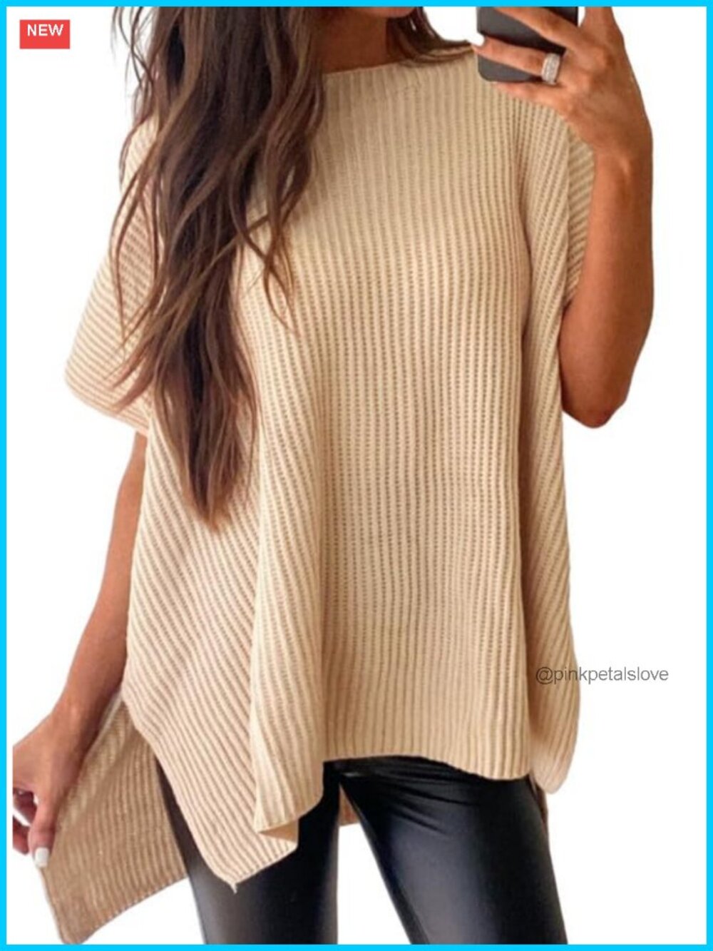 SHEWIN Women's Short Sleeve Crewneck Sweater Casual Tunic Pullover
